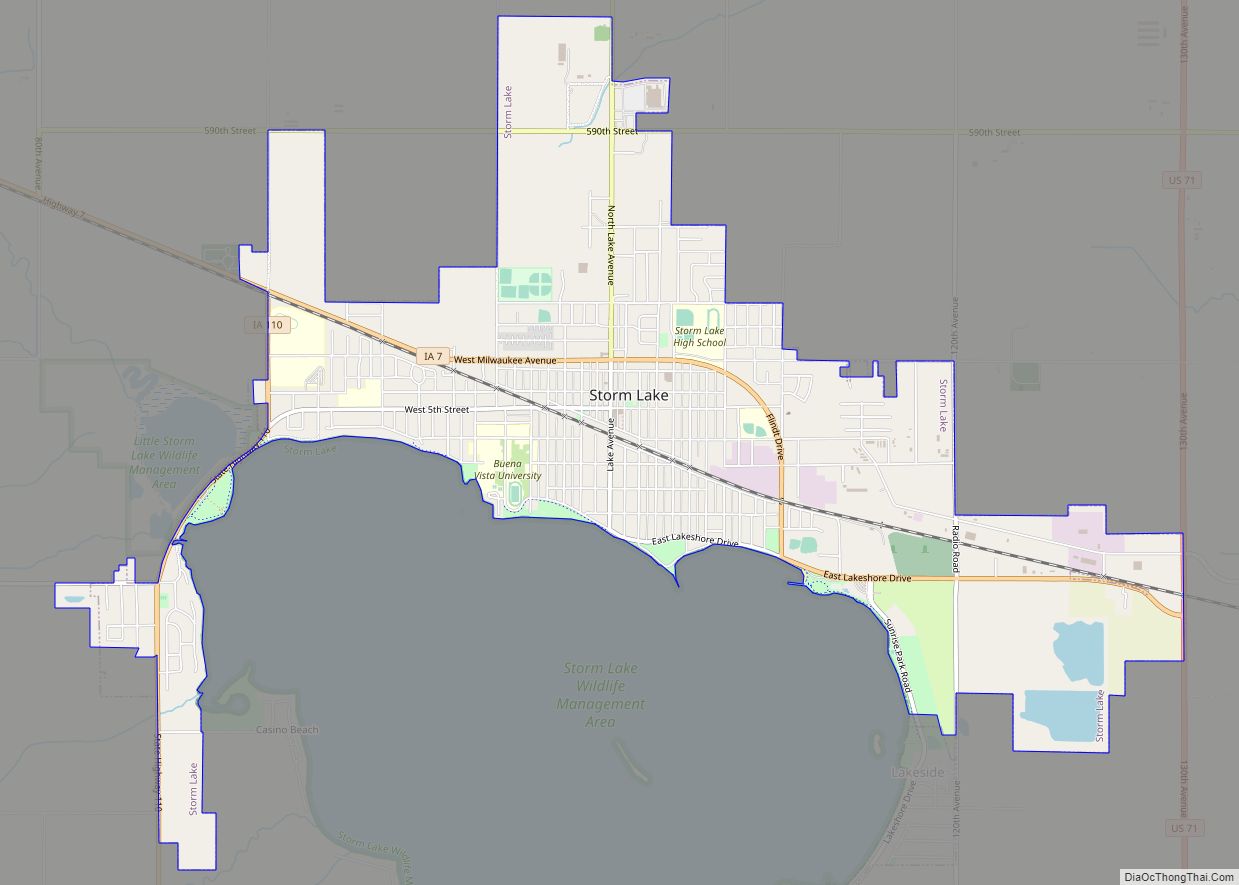 Map of Storm Lake city