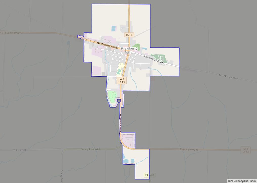 Map of Strawberry Point city