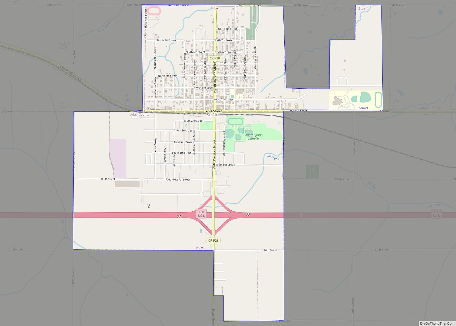 Map of Stuart city, Iowa