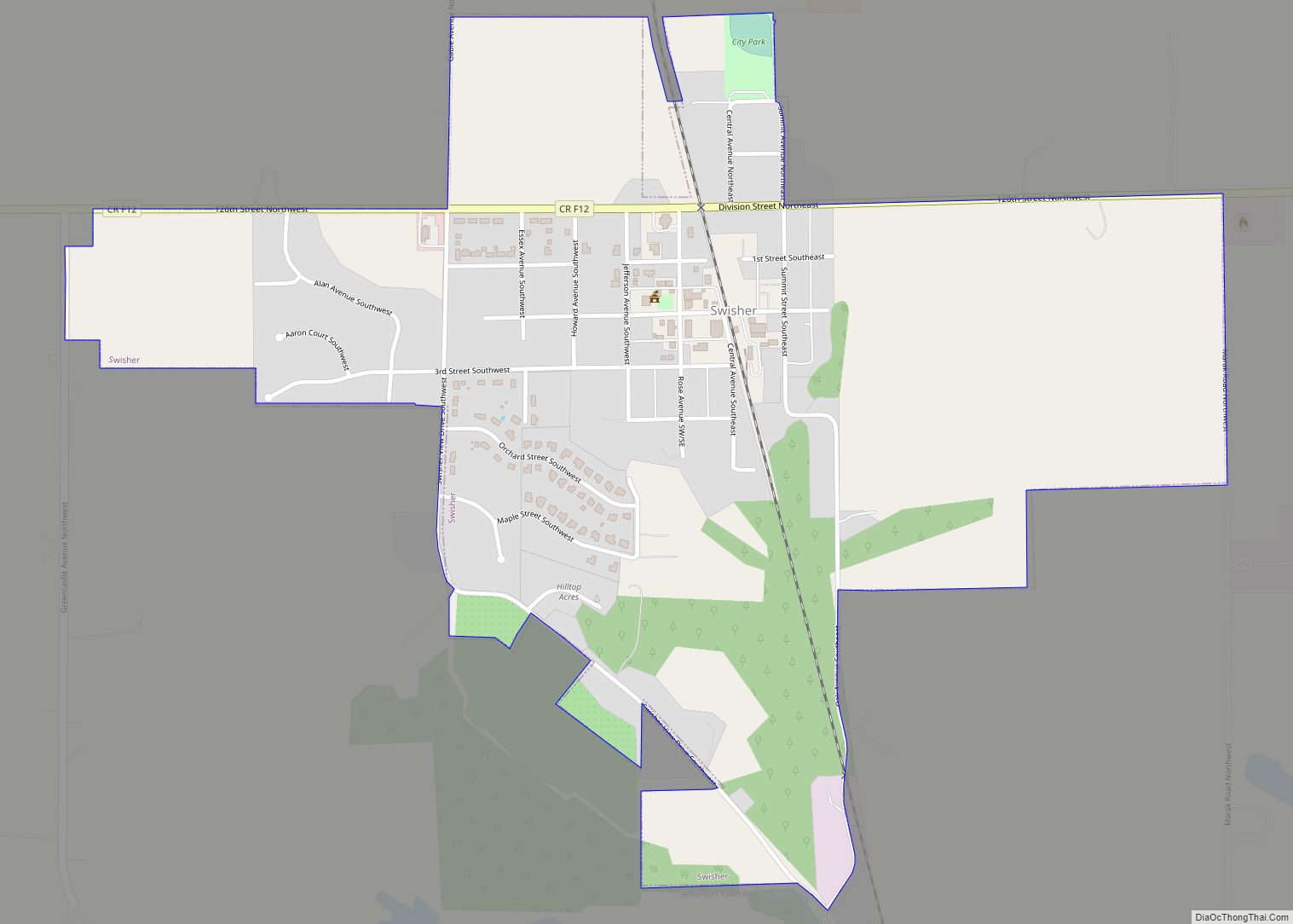 Map of Swisher city