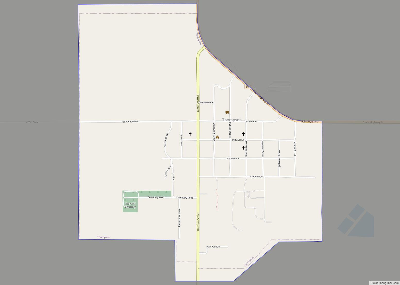 Map of Thompson city