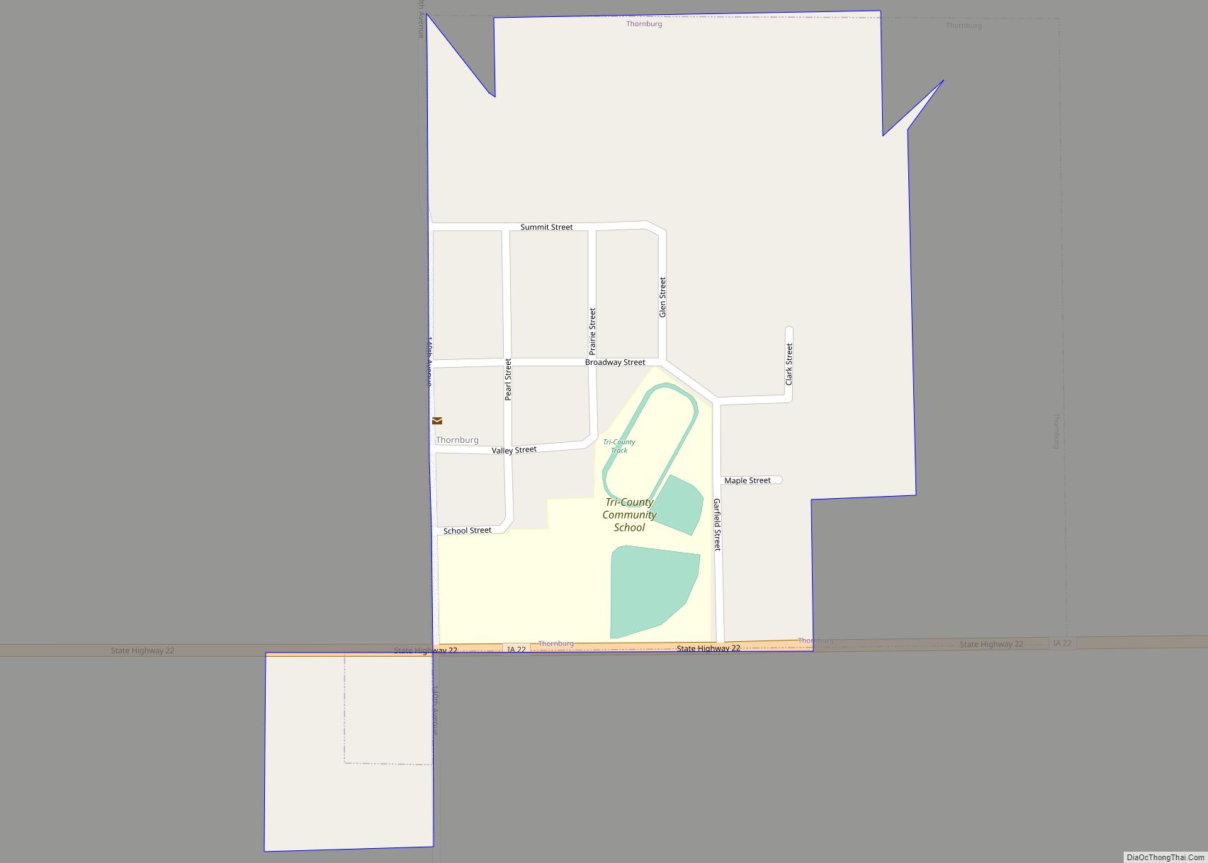 Map of Thornburg city