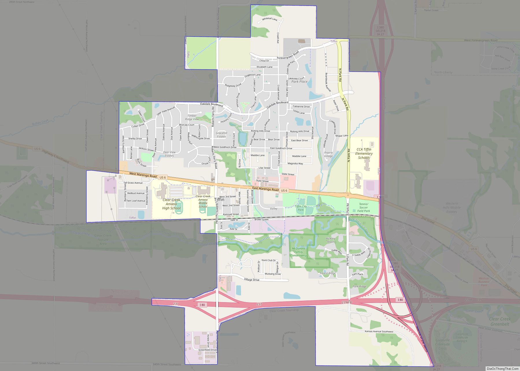 Map of Tiffin city