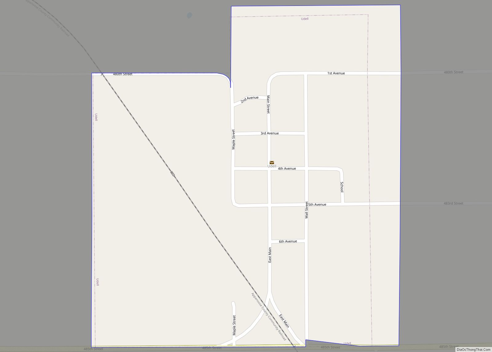 Map of Udell city