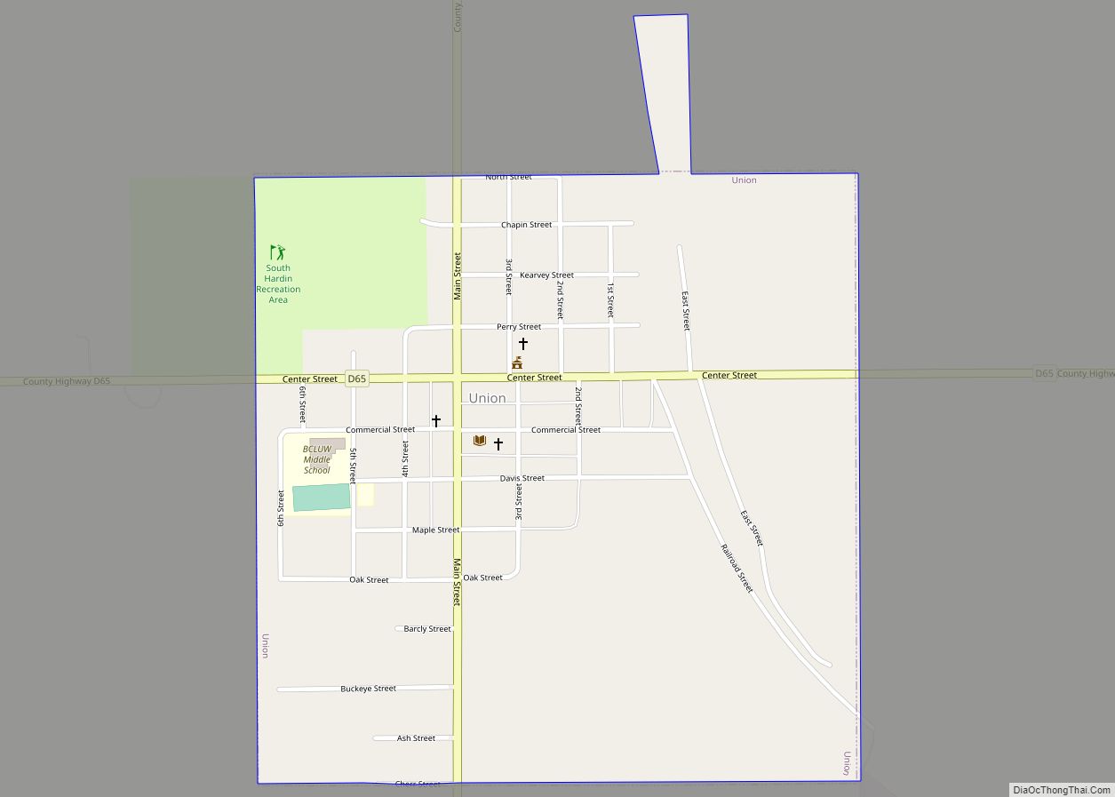 Map of Union city, Iowa