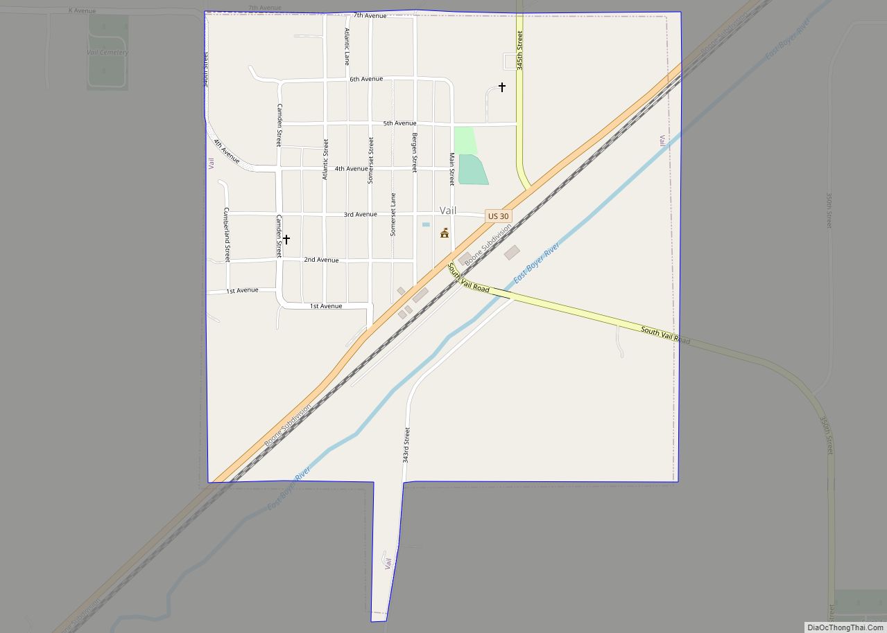 Map of Vail city, Iowa