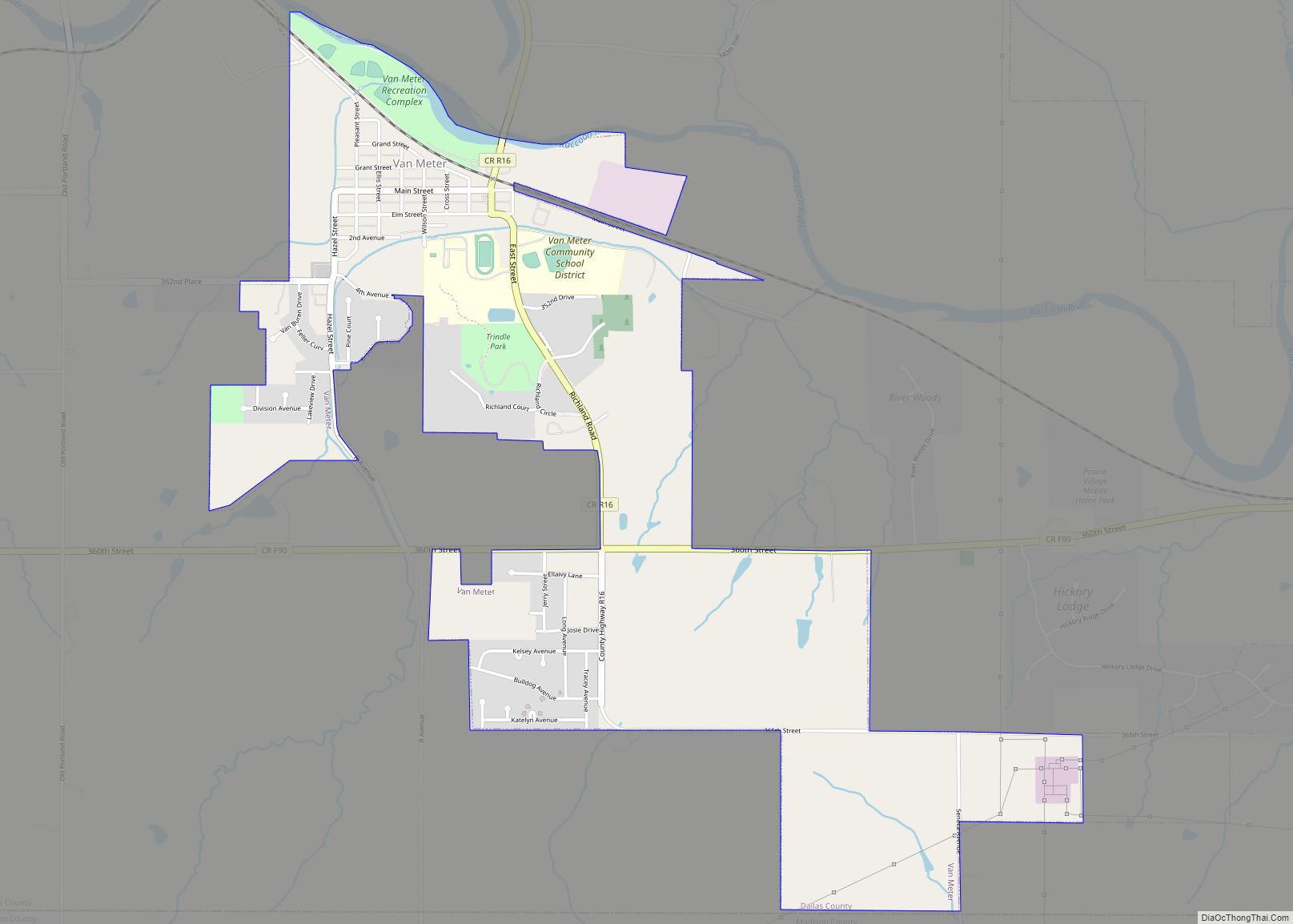 Map of Van Meter city