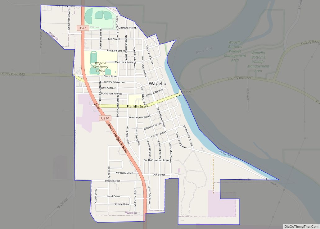 Map of Wapello city