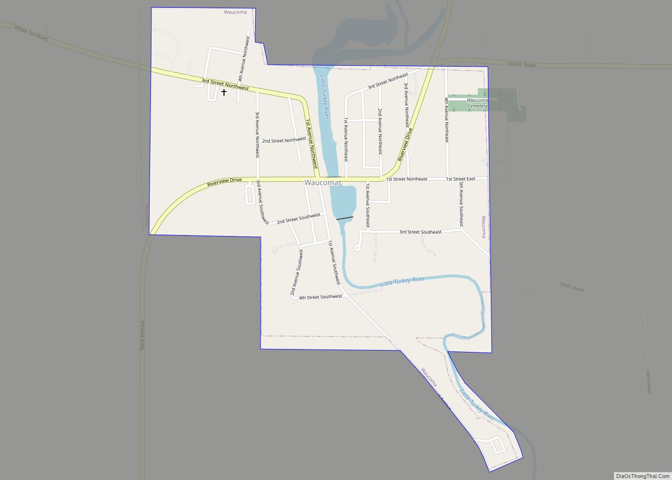 Map of Waucoma city