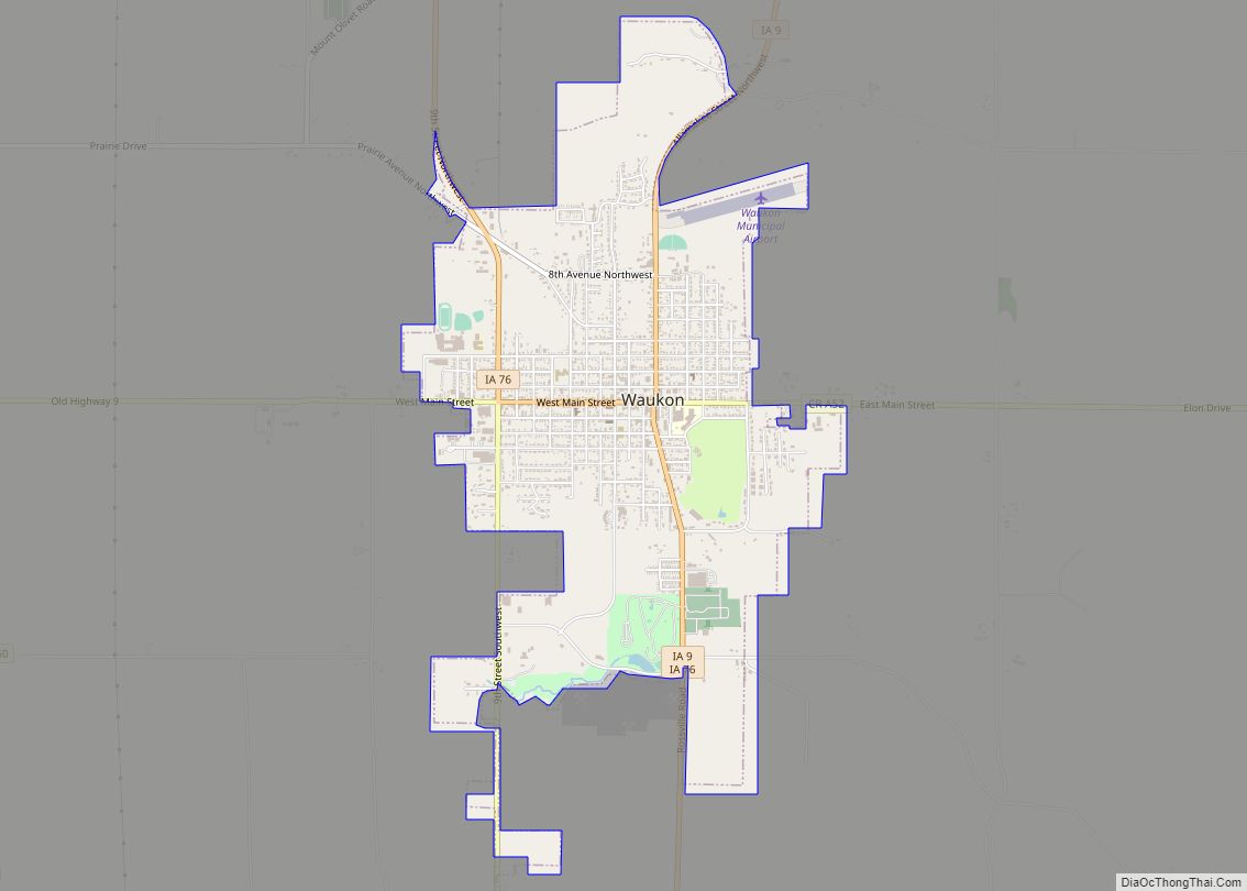 Map of Waukon city