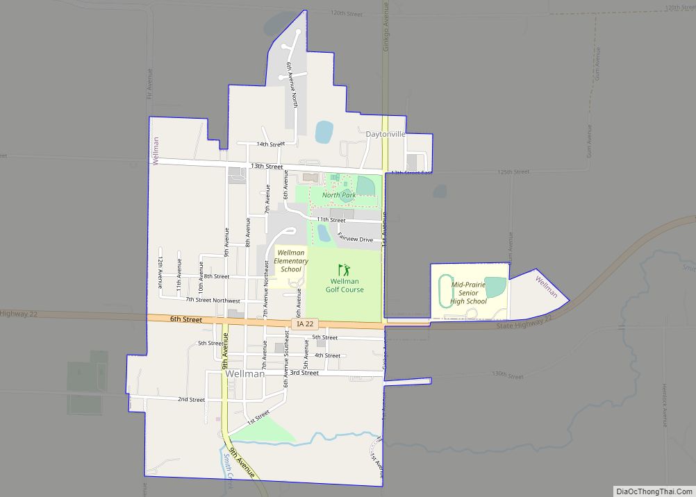 Map of Wellman city