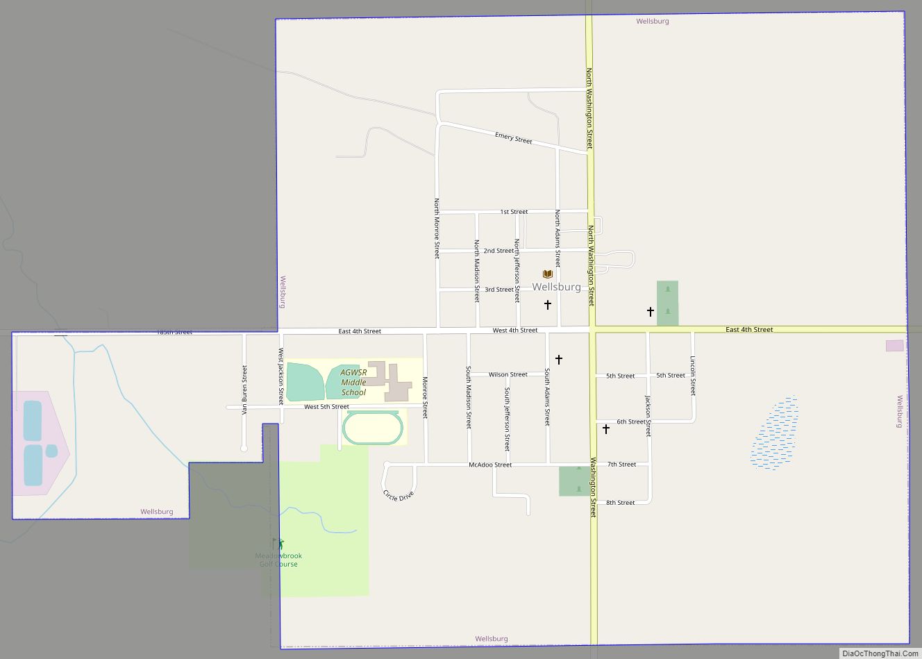 Map of Wellsburg city
