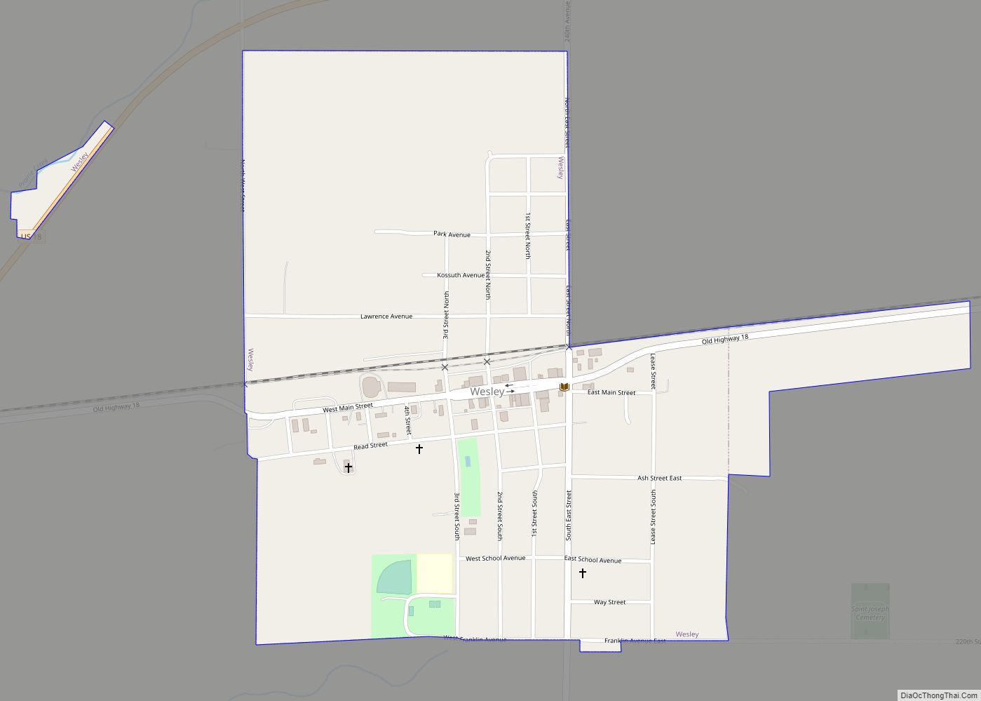 Map of Wesley city