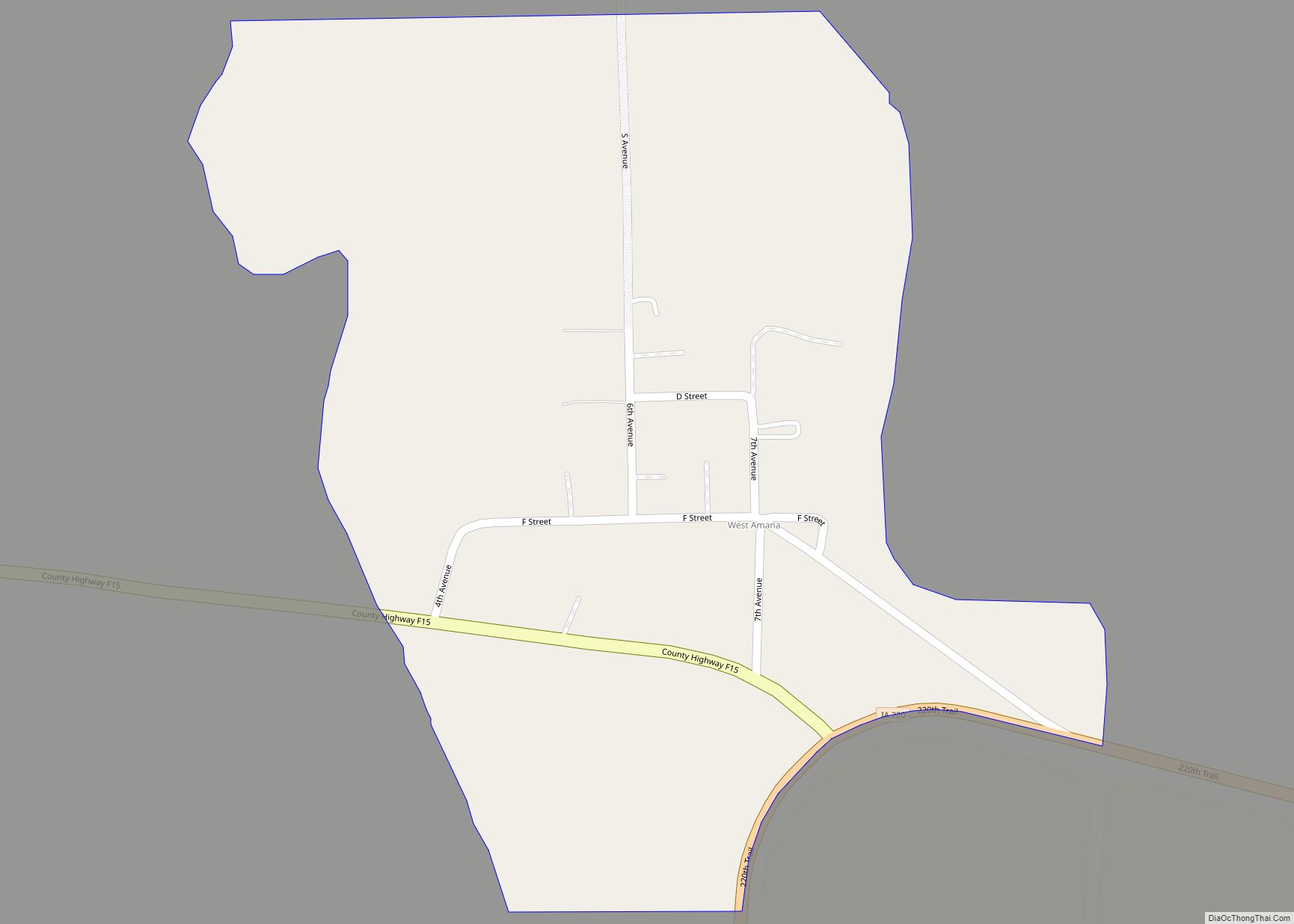 Map of West Amana CDP