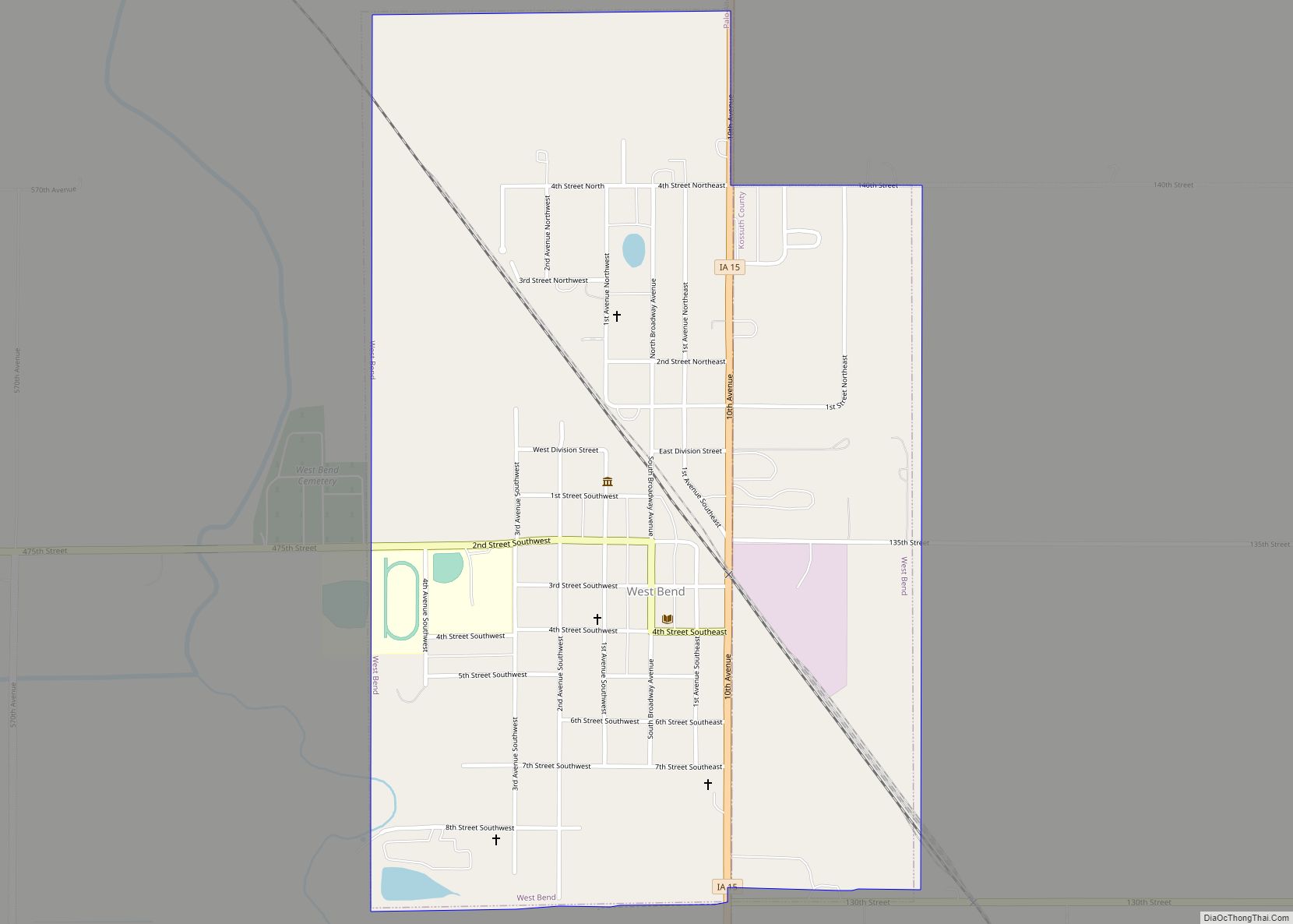 Map of West Bend city