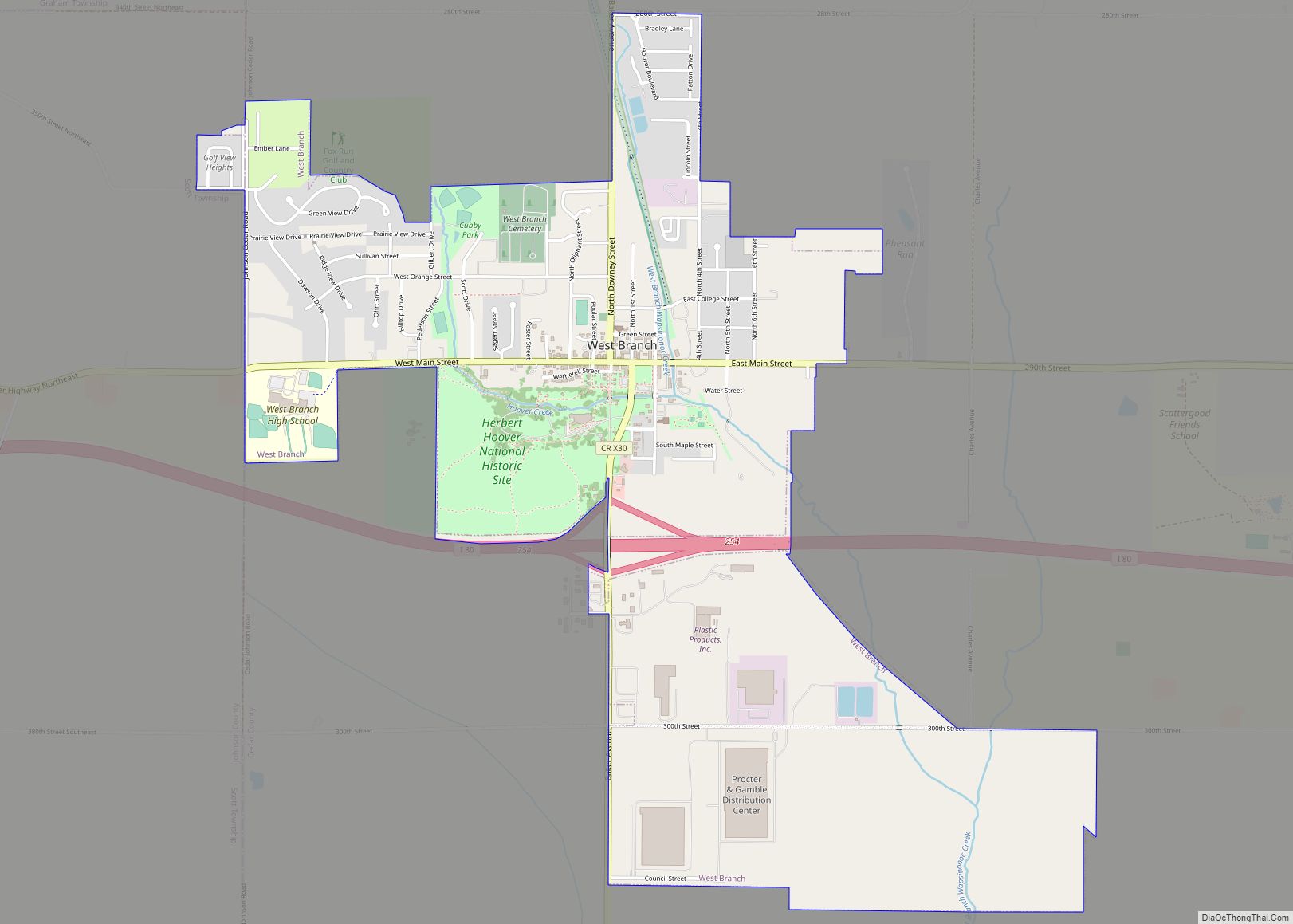 Map of West Branch city