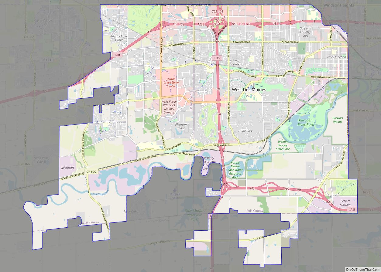 Map of West Des Moines city