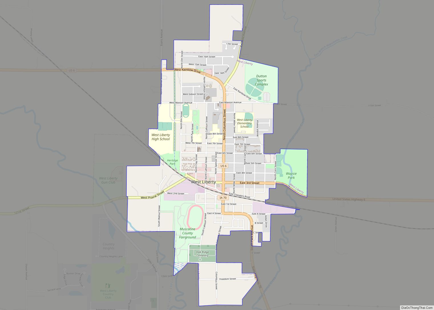 Map of West Liberty city
