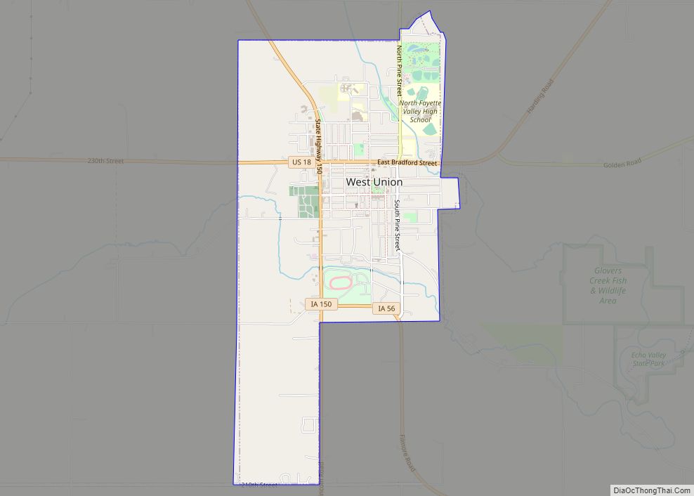 Map of West Union city