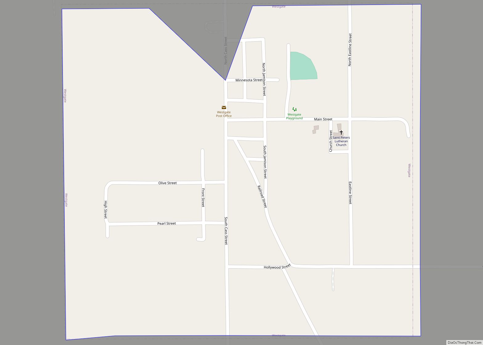 Map of Westgate city, Iowa