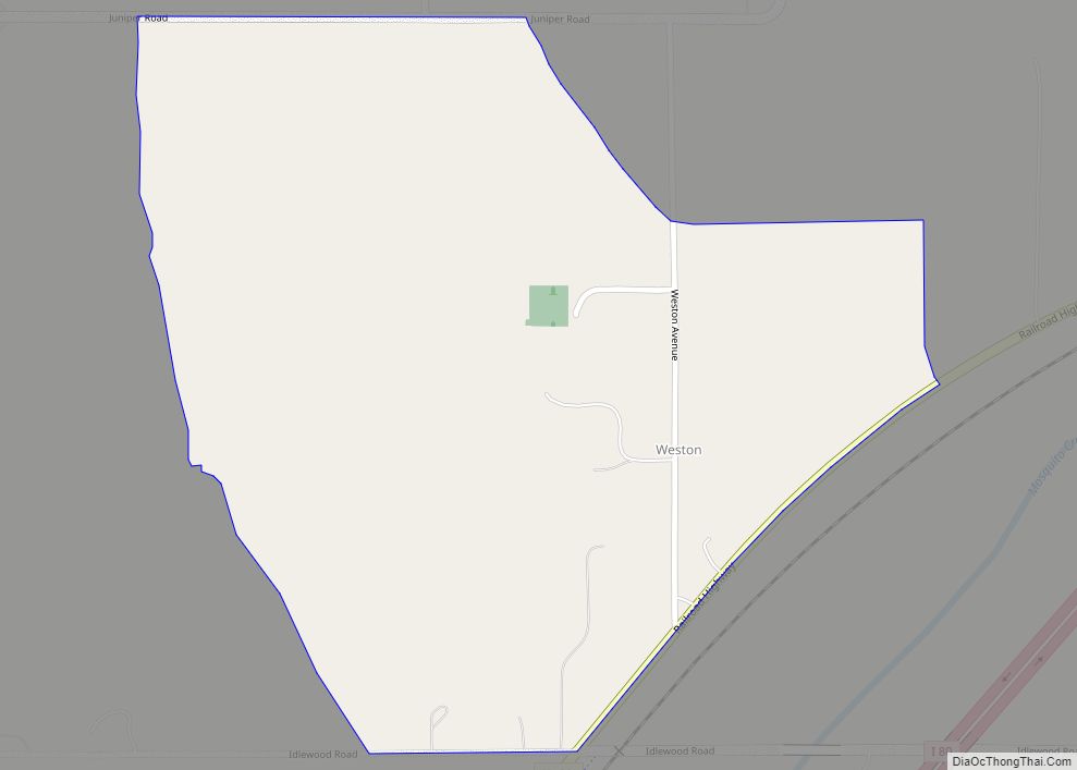 Map of Weston CDP, Iowa