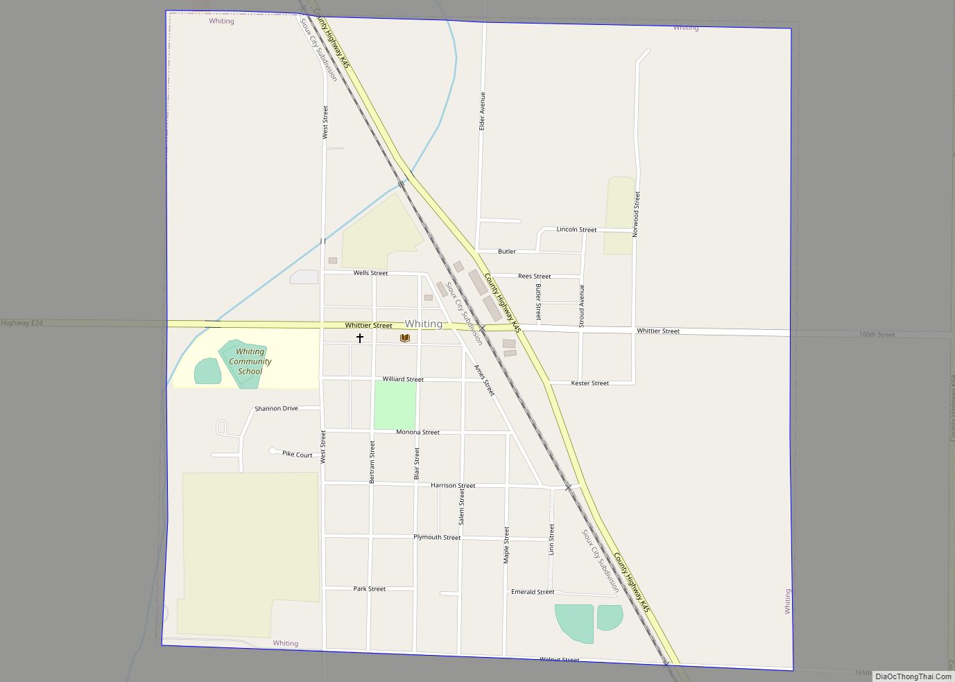 Map of Whiting city