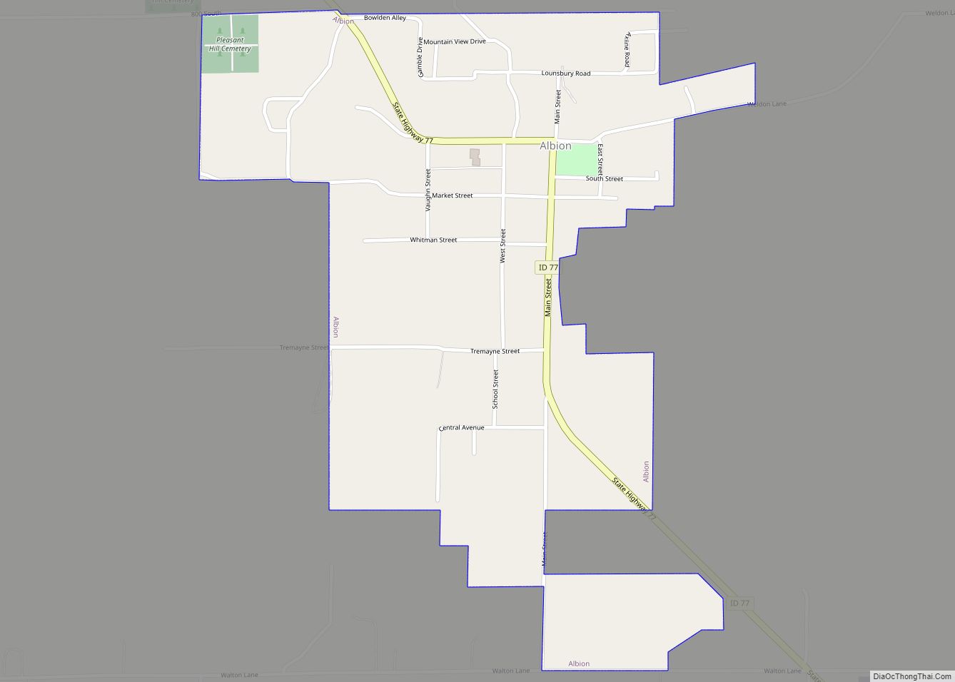 Map of Albion city, Idaho