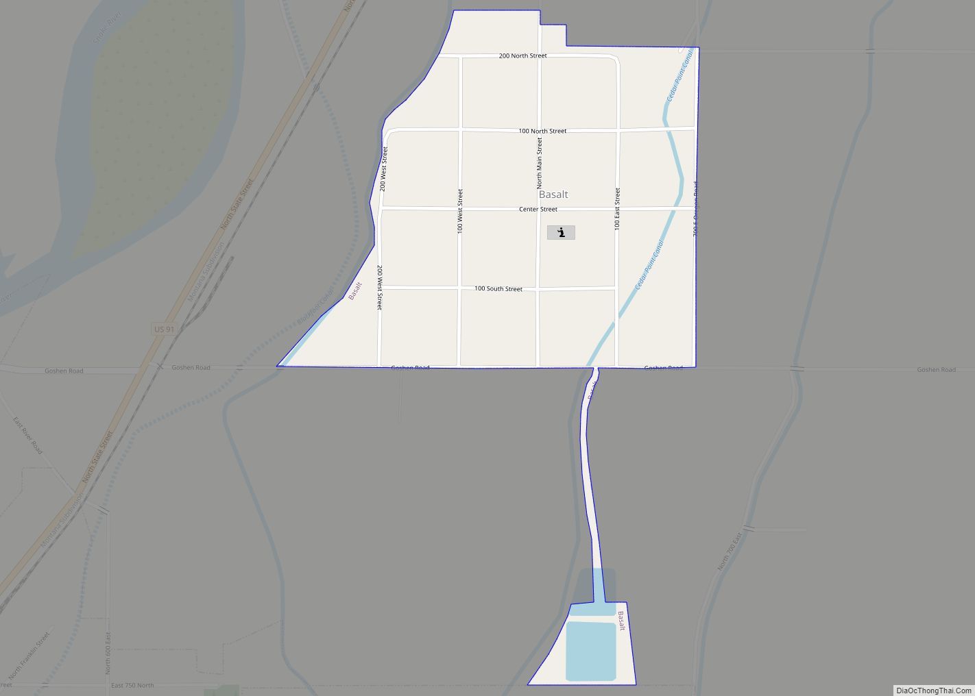 Map of Basalt city, Idaho