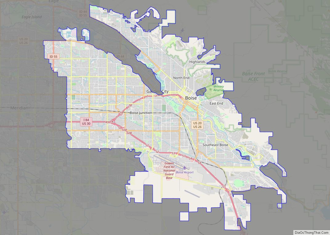 Map of Boise City city