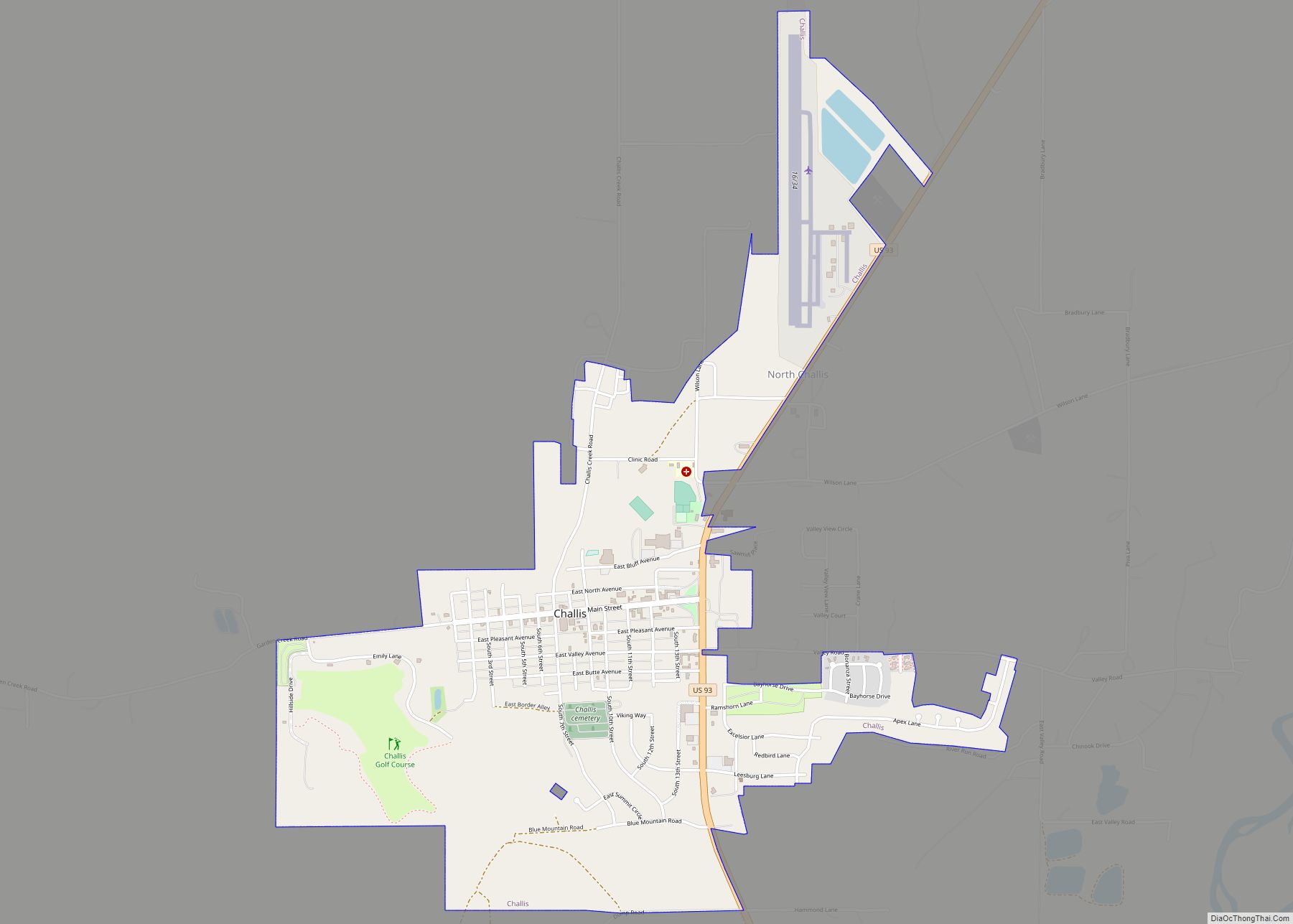 Map of Challis city