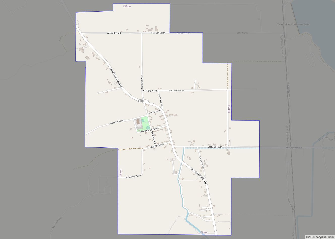 Map of Clifton city, Idaho