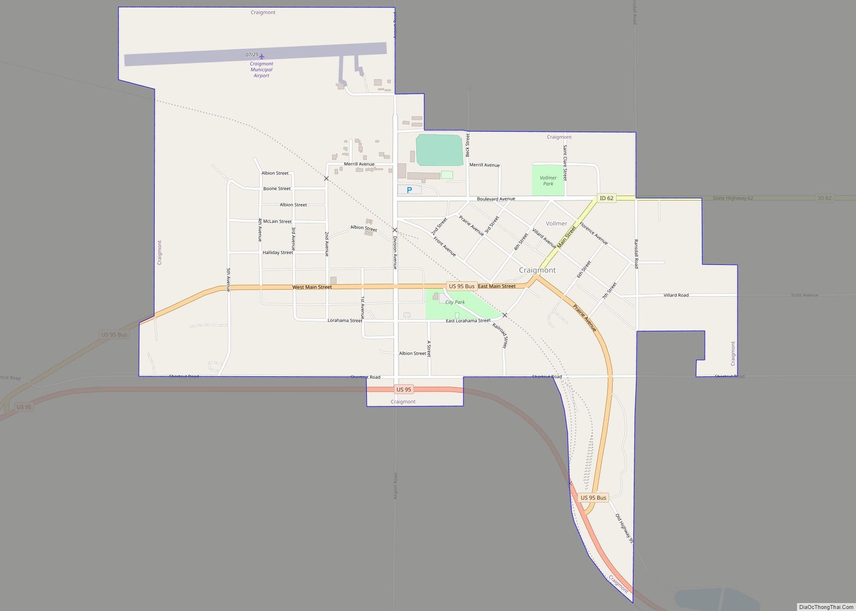 Map of Craigmont city