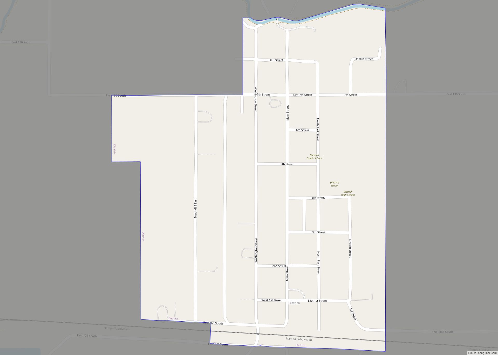 Map of Dietrich city