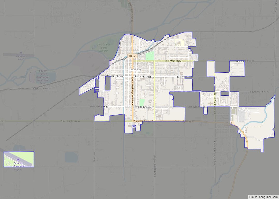 Map of Emmett city