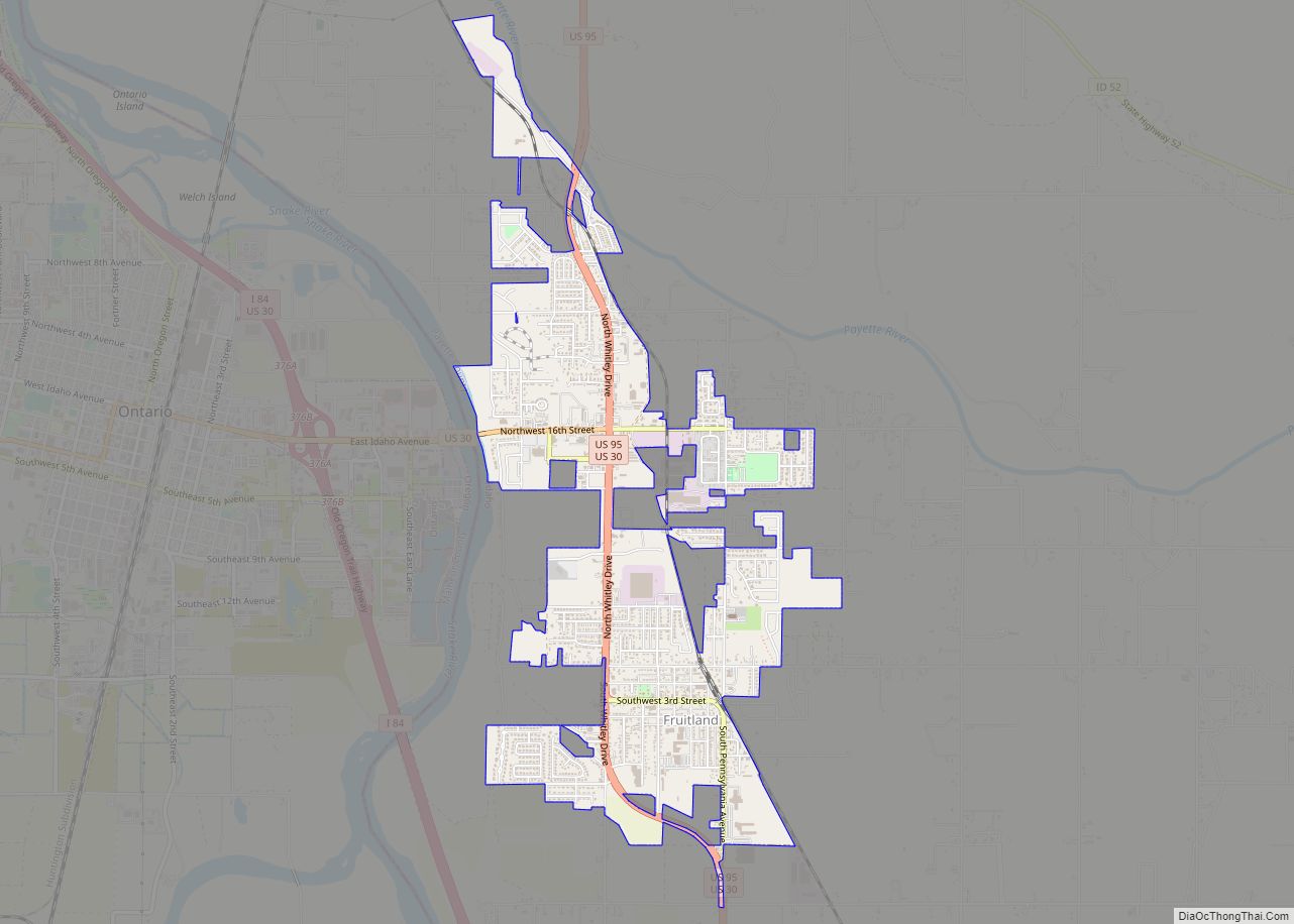 Map of Fruitland city, Idaho