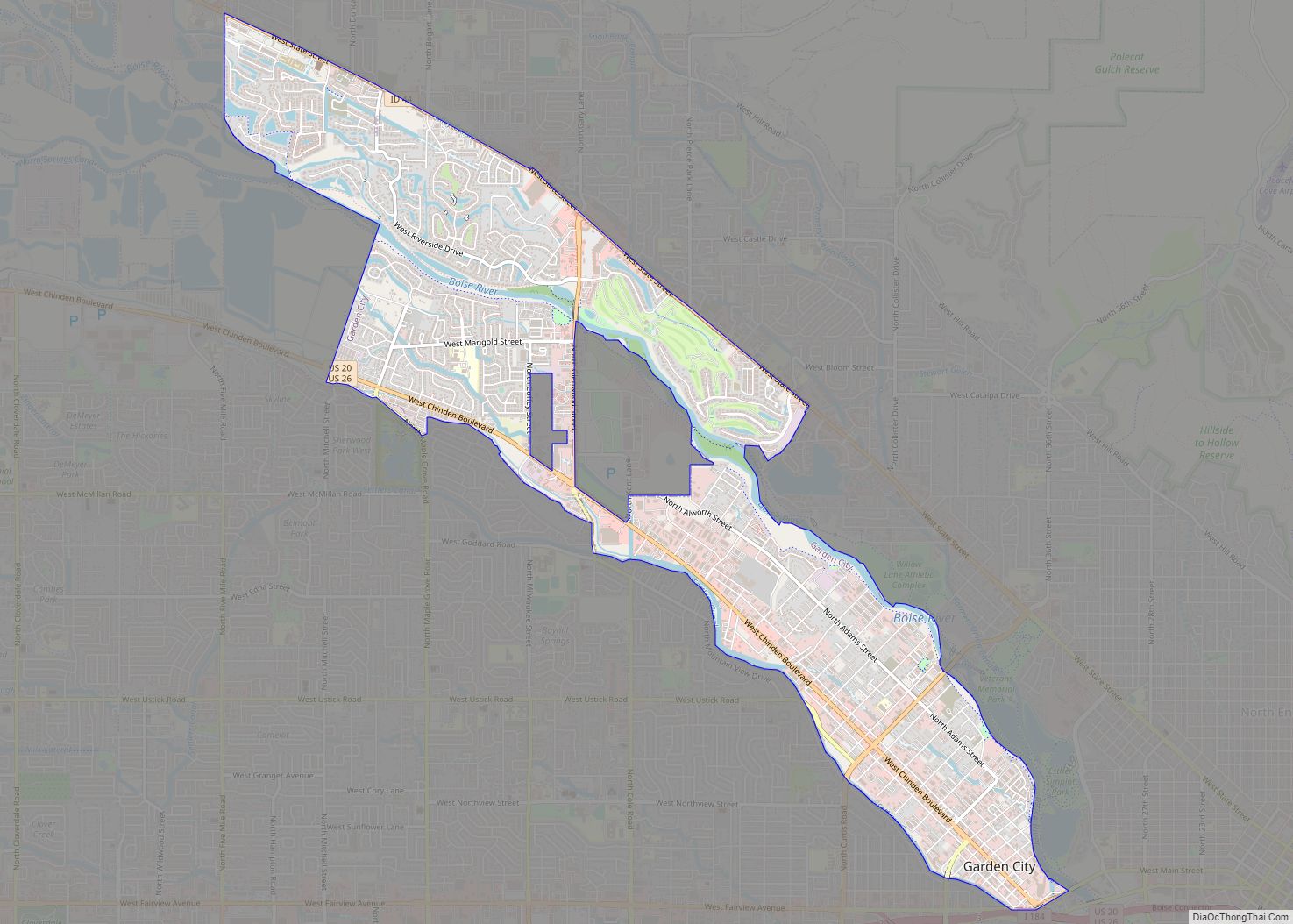 Map of Garden City, Idaho