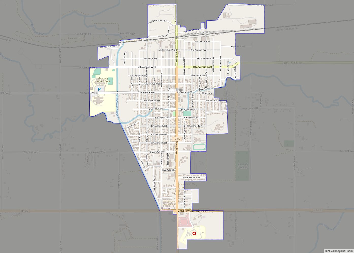 Map of Gooding city