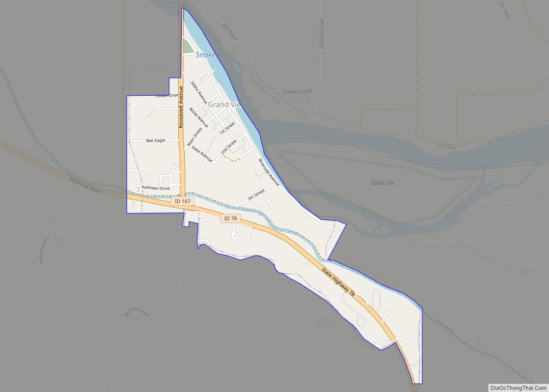 Map of Grand View city