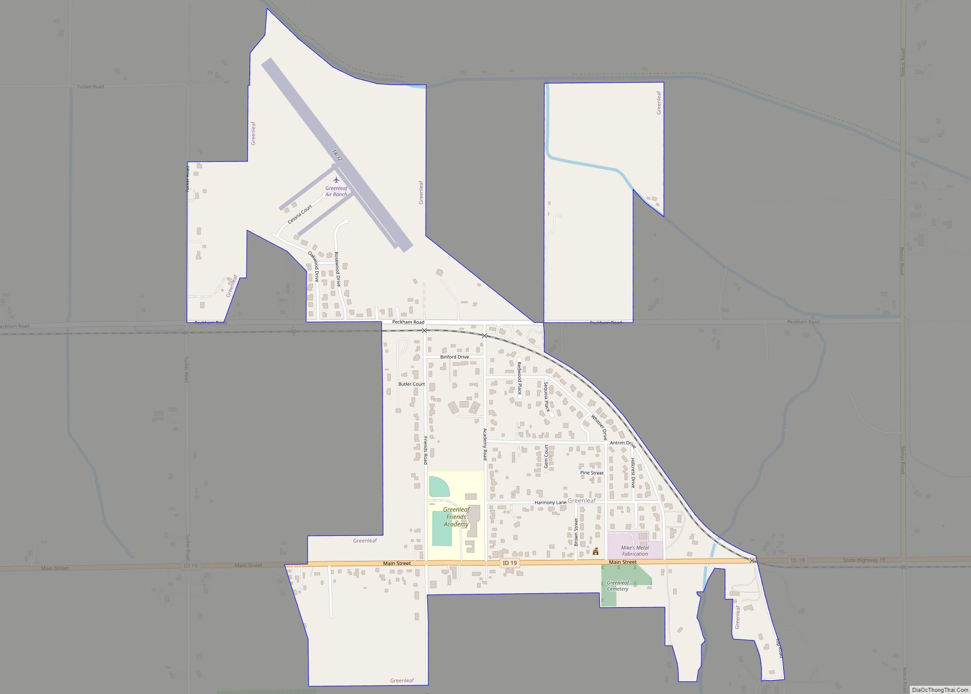 Map of Greenleaf city