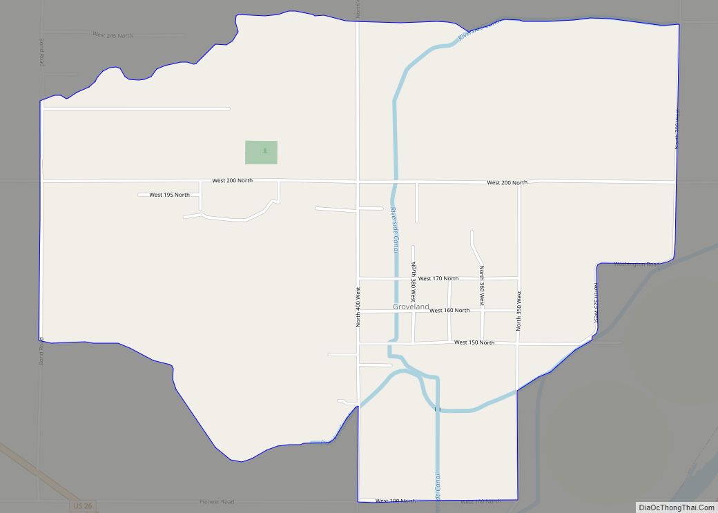 Map of Groveland CDP, Idaho