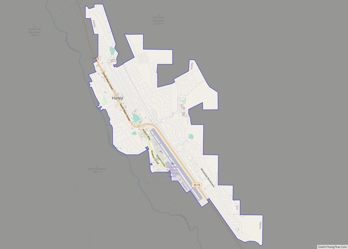 Map of Hailey city