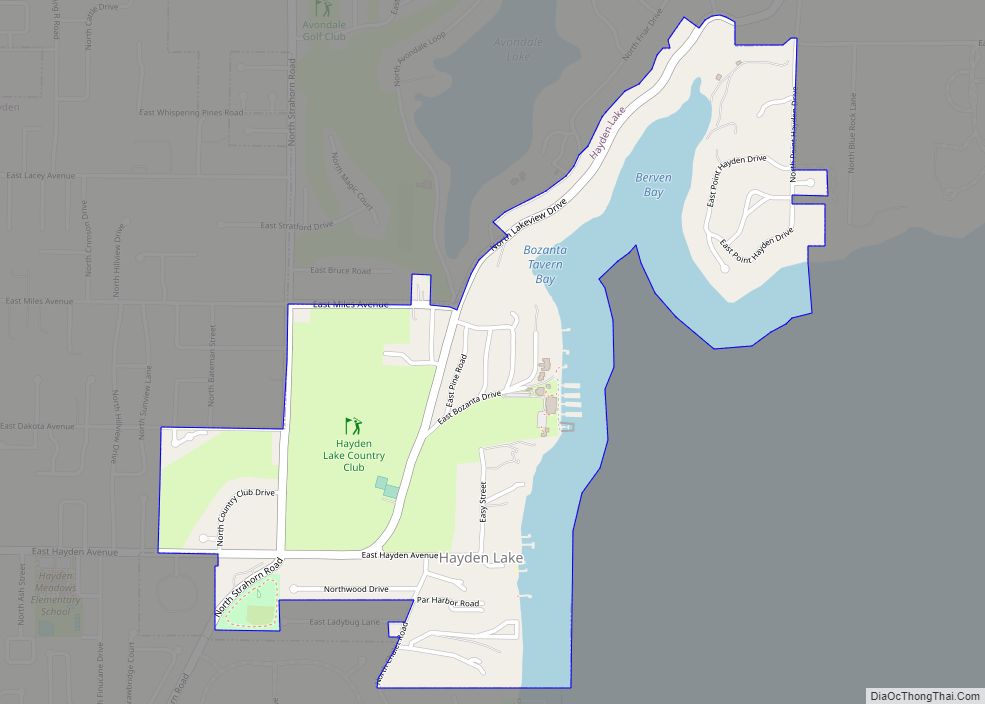 Map of Hayden Lake city