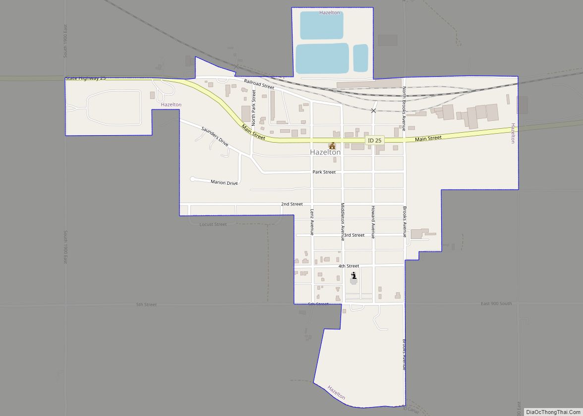 Map of Hazelton city