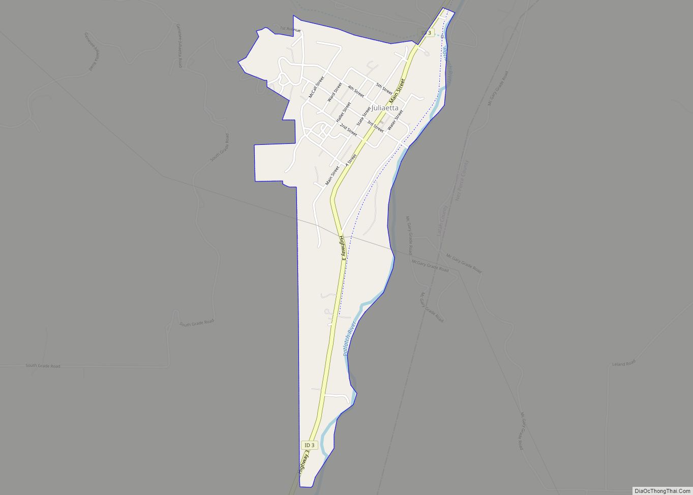 Map of Juliaetta city