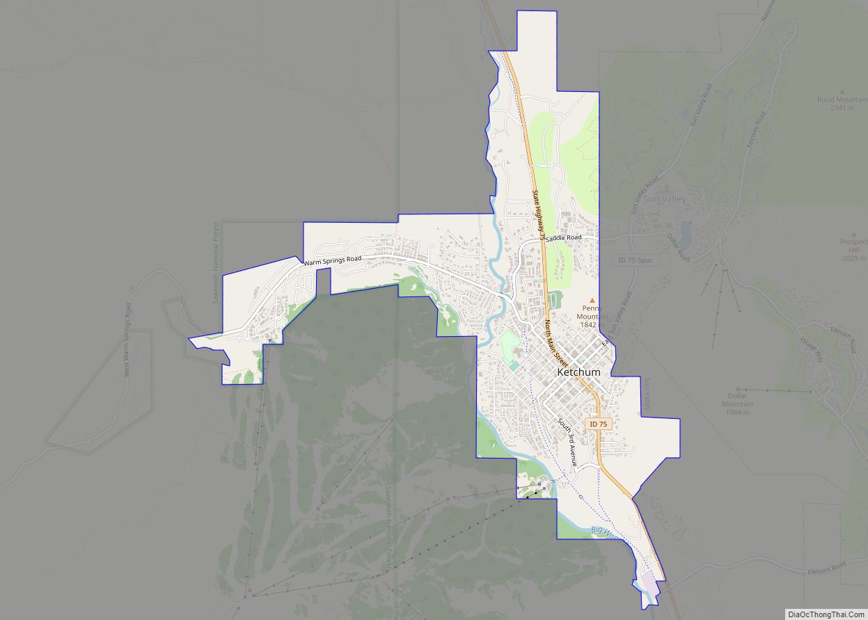 Map of Ketchum city