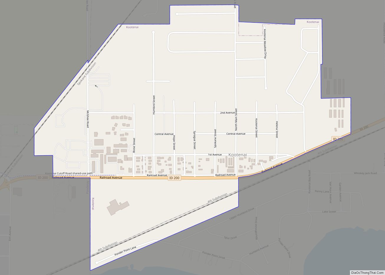 Map of Kootenai city