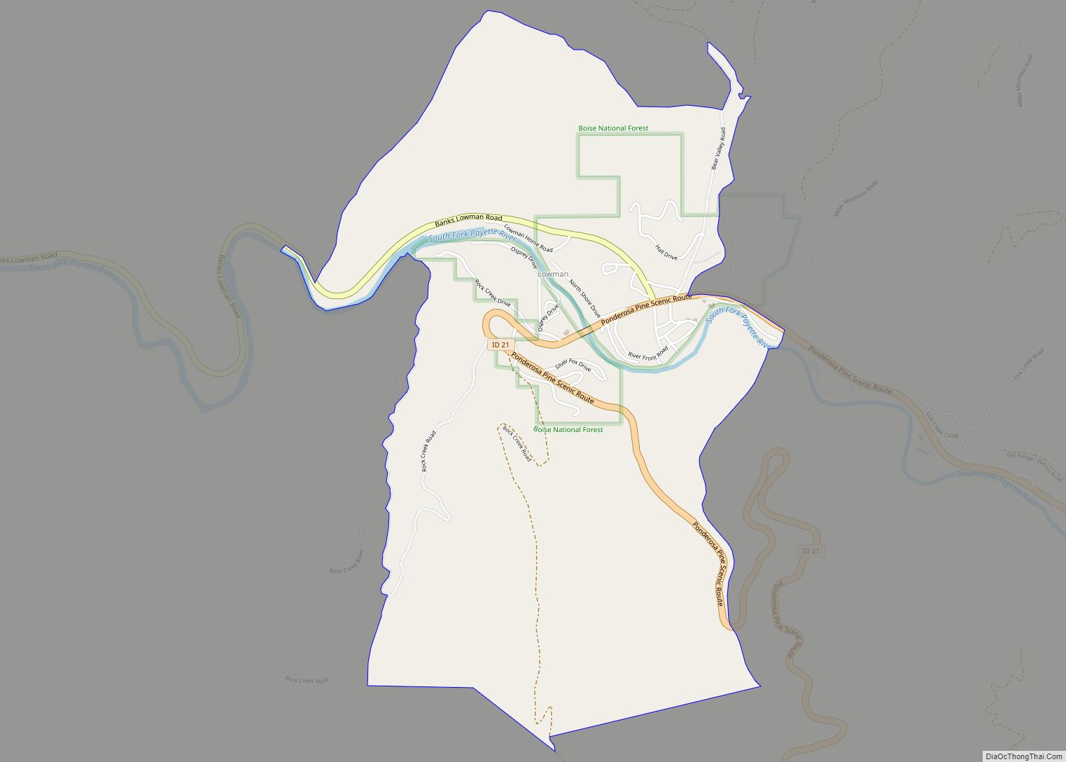 Map of Lowman CDP