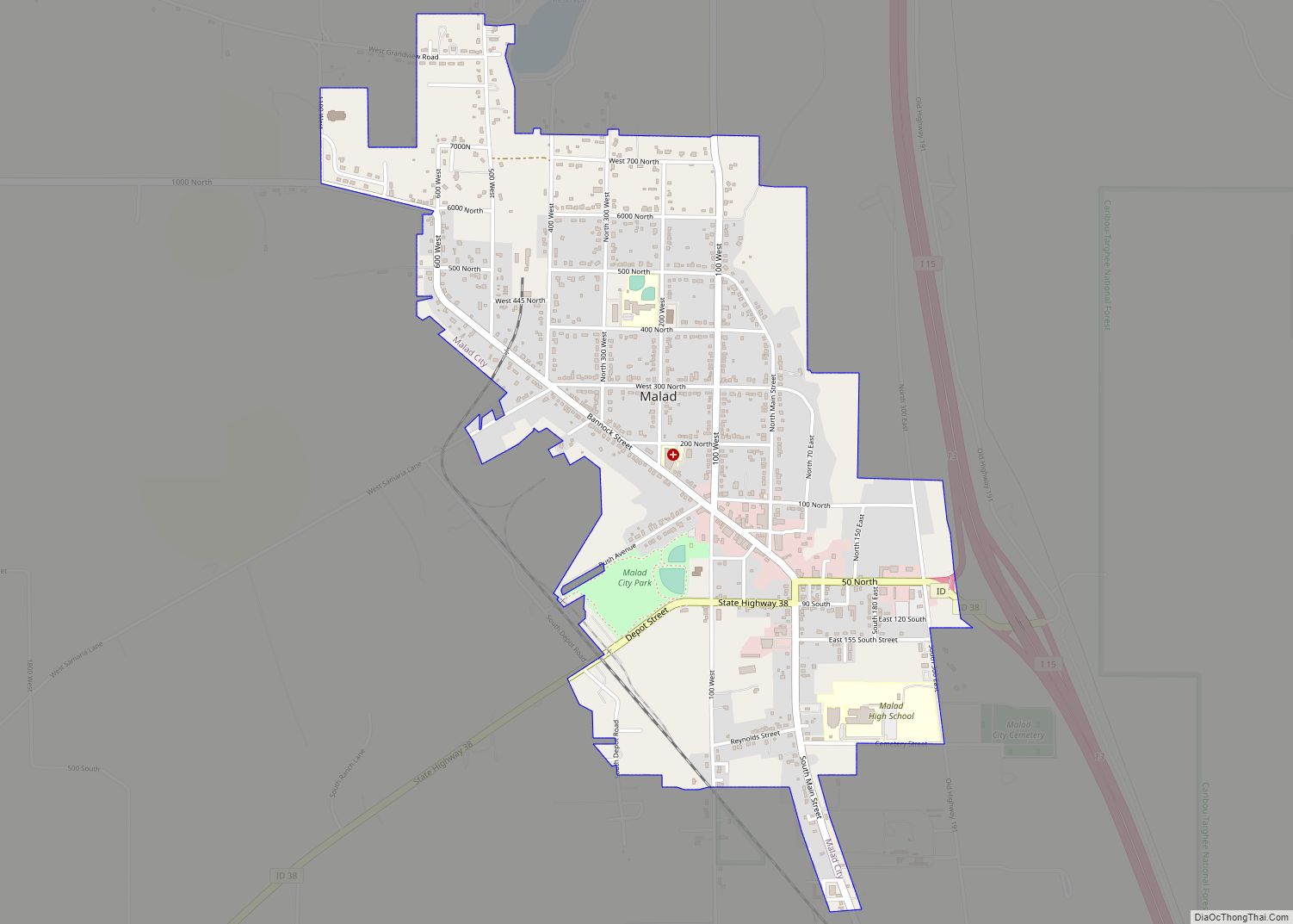 Map of Malad City city