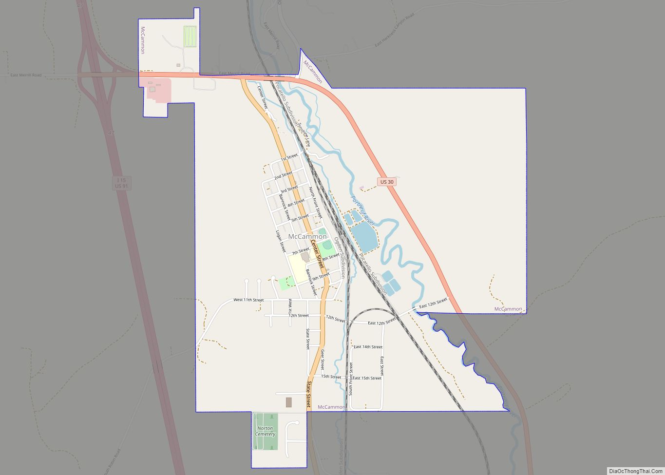 Map of McCammon city