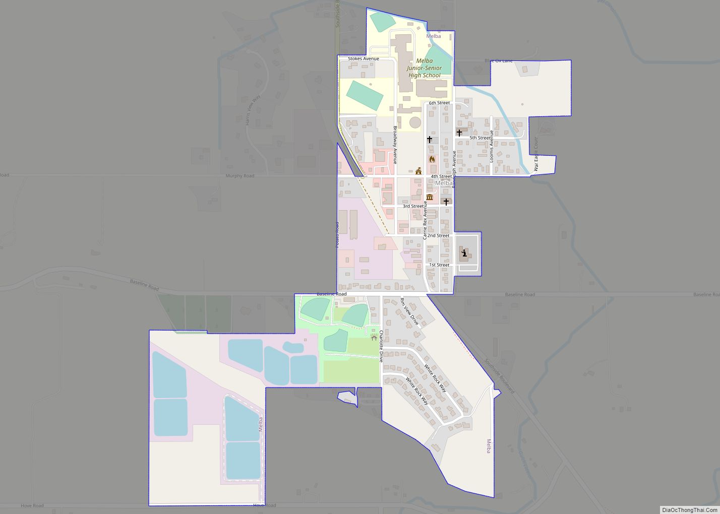 Map of Melba city